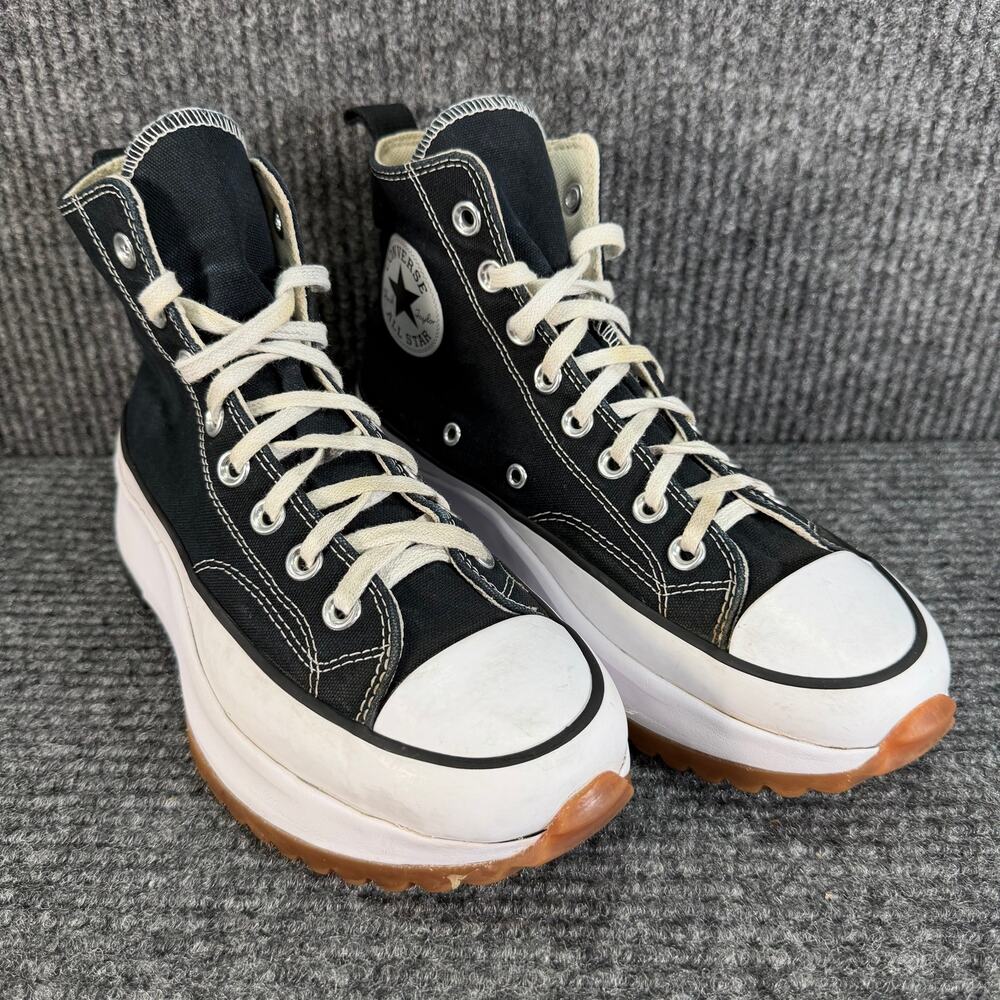 Converse Run Star Hike High Top Black White Gum Platform Shoes Unisex 6.5 W 8